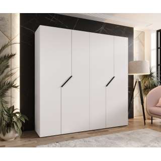 Garderobeskap ANDREW 1 - 200x202 cm - hvit matt - 4 dører