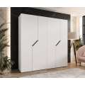 Garderobeskap ANDREW 1 - 200x202 cm - hvit matt - 4 dører