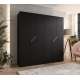 Garderobeskap ANDREW 1 - 200x202 cm - svart matt - 4 dører