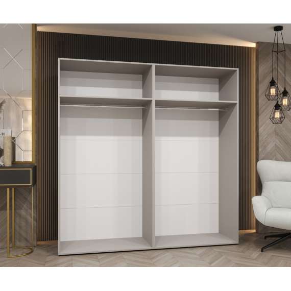 Garderobeskap ANDREW 1 - 200x202 cm - cashmere - 4 dører