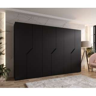 Garderobeskap ANDREW 1 - 300x202 cm - svart matt - 6 dører