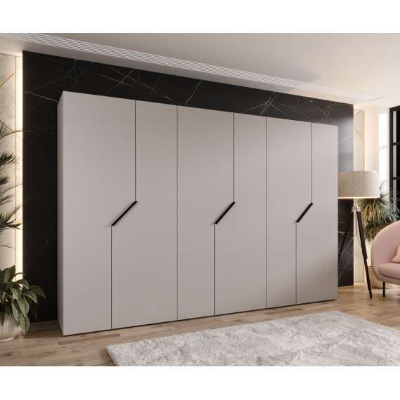 Garderobeskap ANDREW 1 - 300x202 cm - cashmere - 6 dører