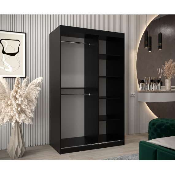 Garderobeskap RUBINO V2 120x200 cm - cashmere - skyvedører - speil