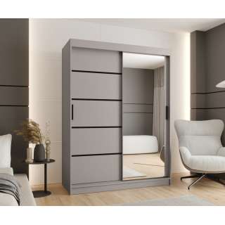 Garderobeskap RUBINO V2 150x200 cm - cashmere - skyvedører - speil