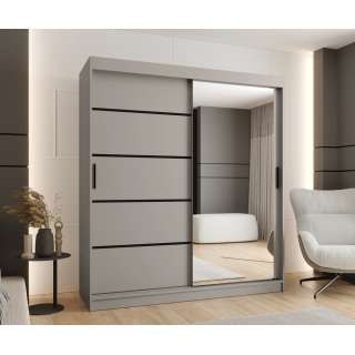 Garderobeskap RUBINO V2 180x200 cm - cashmere - skyvedører - speil