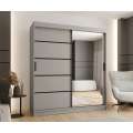 Garderobeskap RUBINO V2 180x200 cm - cashmere - skyvedører - speil
