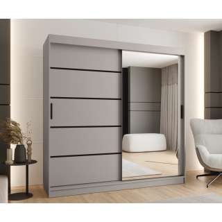 Garderobeskap RUBINO V2 200x200 cm - cashmere - skyvedører - speil