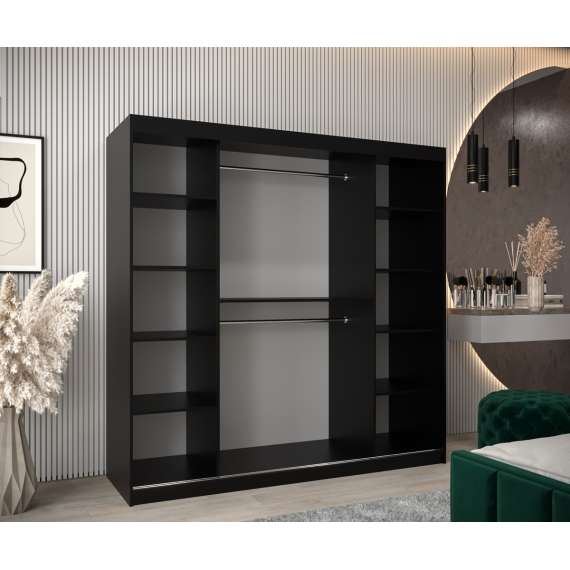 Garderobeskap RUBINO V2 200x200 cm - cashmere - skyvedører - speil