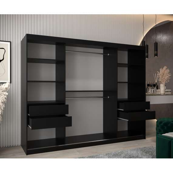 Garderobeskap RUBINO V2 250x200 cm - cashmere - skyvedører - speil