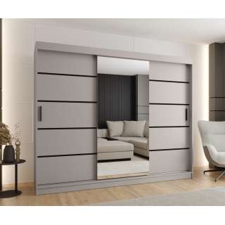 Garderobeskap RUBINO V2 250x200 cm - cashmere - skyvedører - speil