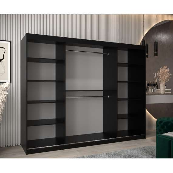 Garderobeskap RUBINO V2 250x200 cm - cashmere - skyvedører - speil