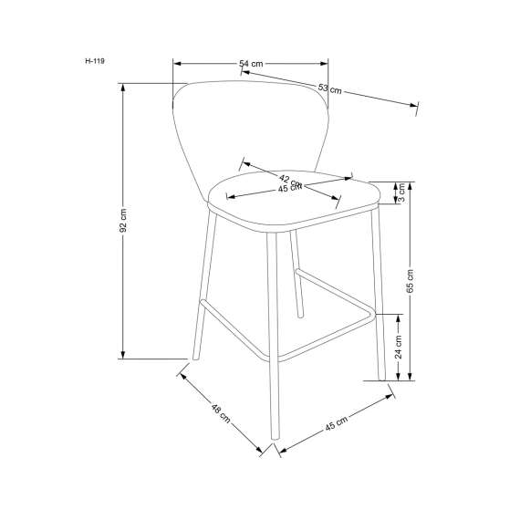 Barstol Taranto - crem boucle - sorte ben