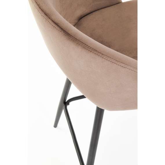 Barstol Massa - beige velvet - sorte ben