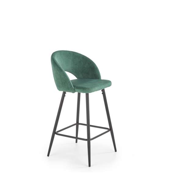 Barstol Massa - flaskegrønn velvet - sorte ben