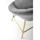 Barstol Agra - grå velvet - gull ben