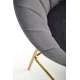 Barstol Agra - grå velvet - gull ben