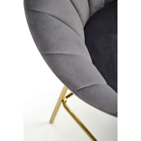 Barstol Agra - grå velvet - gull ben