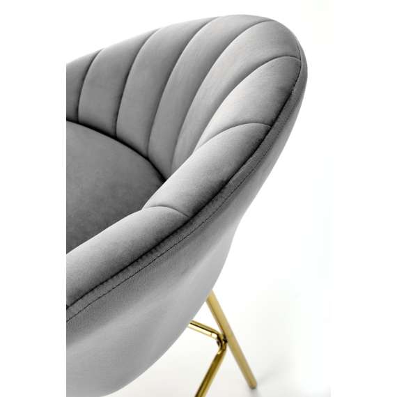 Barstol Agra - grå velvet - gull ben