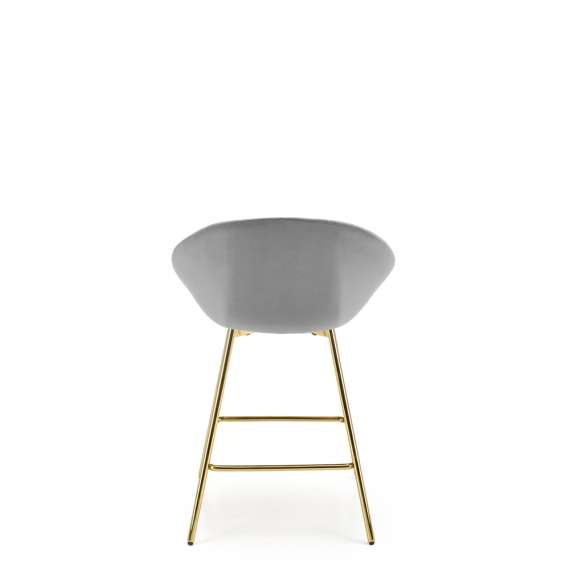Barstol Agra - grå velvet - gull ben