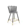 Barstol SIENNA - grå velvet - metall bein