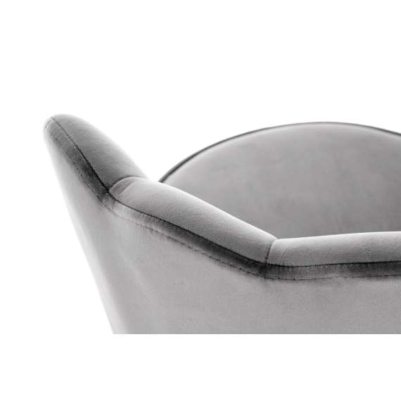 Barstol SIENNA - grå velvet - metall bein