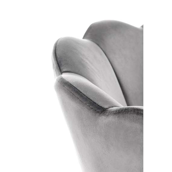 Barstol SIENNA - grå velvet - metall bein