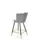 Barstol SIENNA - grå velvet - metall bein