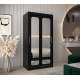 Garderobeskap PROMO T3 100x200 cm - svart matt - skyvedører - speil