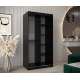 Garderobeskap PROMO T3 100x200 cm - svart matt - skyvedører - speil