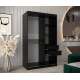 Garderobeskap PROMO T3 120x200 cm - svart matt - skyvedører - speil