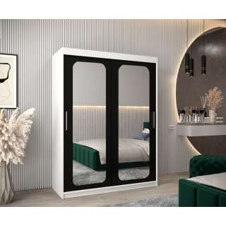 Garderobeskap PROMO T3 150x200 cm - hvit matt - skyvedører - speil