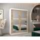 Garderobeskap PROMO T3 150x200 cm - hvit matt - skyvedører - speil