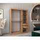 Garderobeskap PROMO T3 150x200 cm - eik artisan - skyvedører - speil