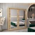 Garderobeskap PROMO T3 180x200 cm - eik sonoma - skyvedører - speil