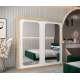 Garderobeskap PROMO T3 200x200 cm - eik sonoma - skyvedører - speil