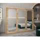 Garderobeskap PROMO T3 250x200 cm - eik sonoma - skyvedører - speil