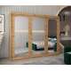 Garderobeskap PROMO T3 250x200 cm - eik artisan - skyvedører - speil