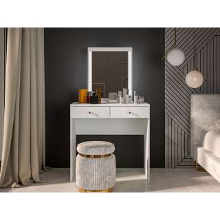 Sminkebord Bijou 80x140 cm - hvit matt - med speil