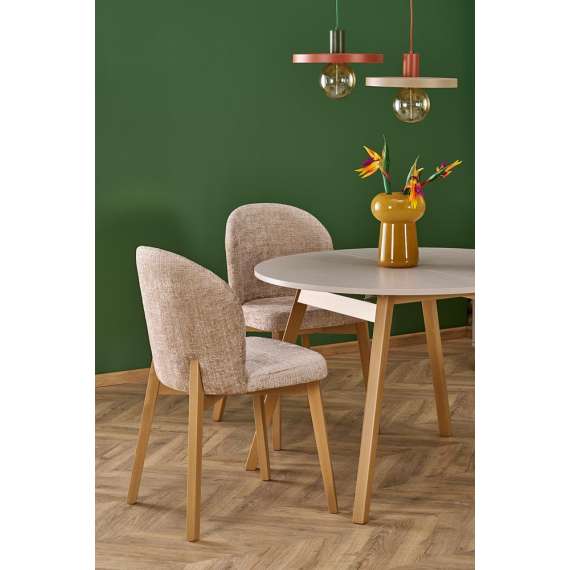 Spisebord Ruben Ø102 cm - cashmere - eik ben