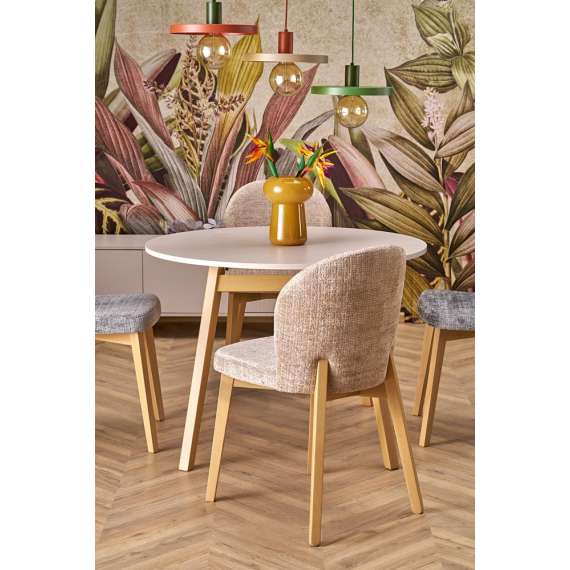 Spisebord Ruben Ø102 cm - cashmere - eik ben