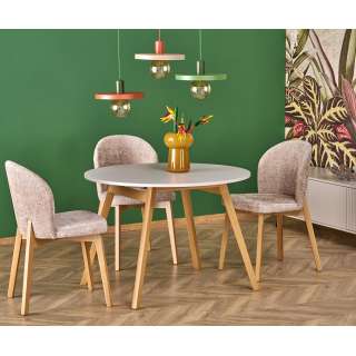 Spisebord Ruben Ø102 cm - cashmere - eik ben