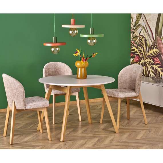 Spisebord Ruben Ø102 cm - cashmere - eik ben