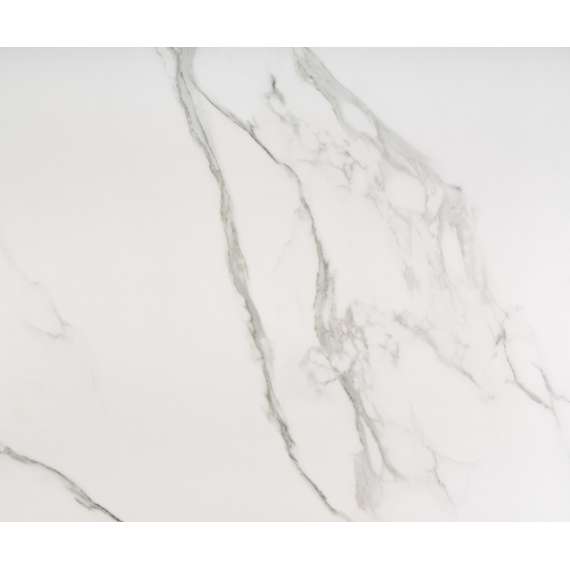 Spisebord VIVALDI 160-200 cm - hvit marmor imitasjon - metal ben