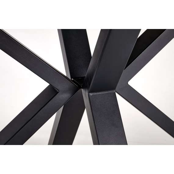 Spisebord PLATAN 140-180 cm - hvit marmor imitasjon - metal ben