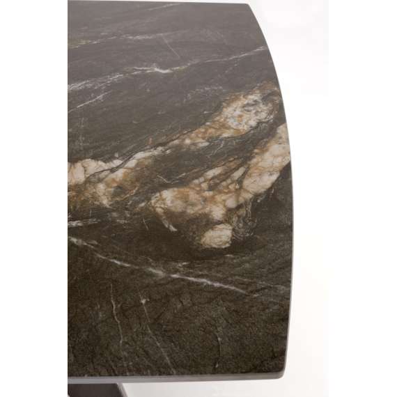 Spisebord ARMANI 165-241 cm - svart marmor imitasjon - metal ben