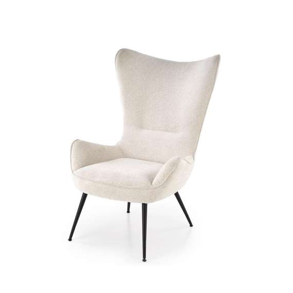 Lenestol JUKON - crem - svart metall ben