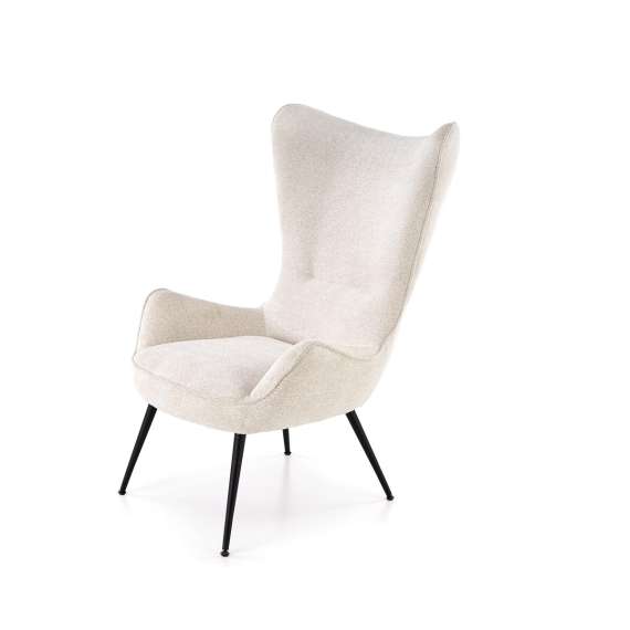 Lenestol JUKON - crem - svart metall ben