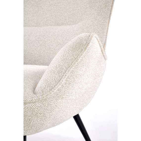 Lenestol JUKON - crem - svart metall ben