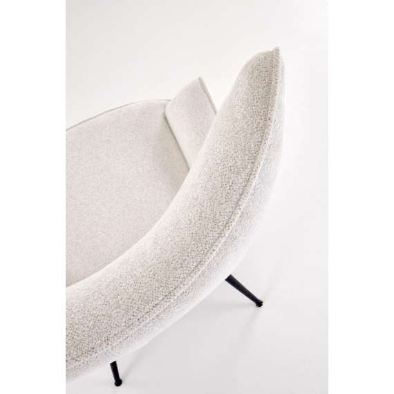 Lenestol JUKON - crem - svart metall ben