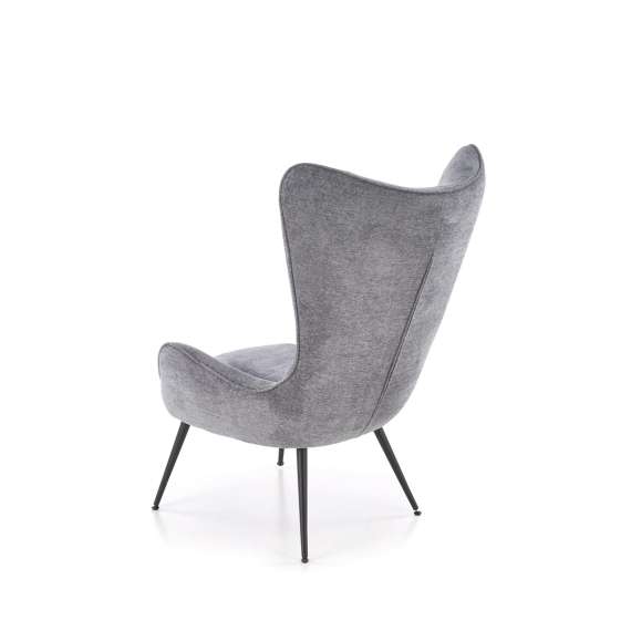 Lenestol JUKON - grå - svart metall ben